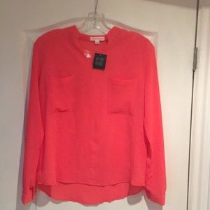 Feme pink line coral shirt small $100